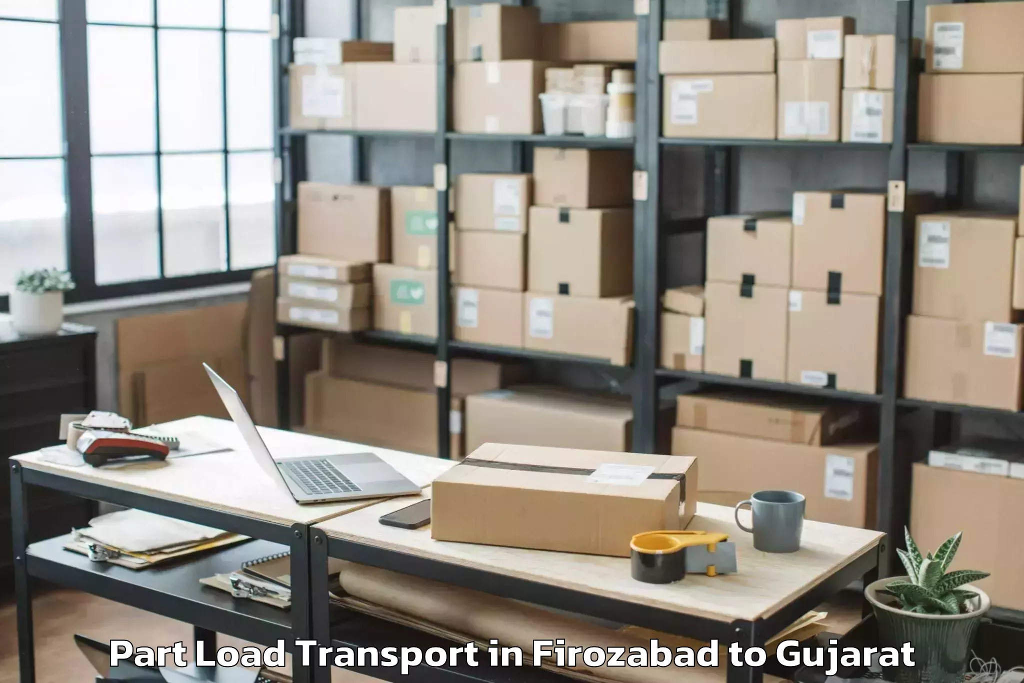 Book Firozabad to Rajkot Part Load Transport Online